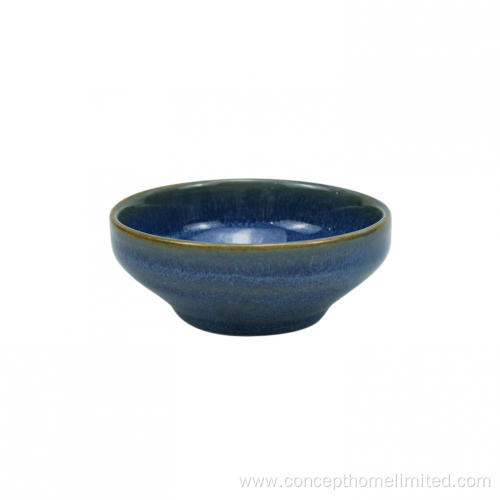 Reactive glazed stoneware dinner set in Starry blue